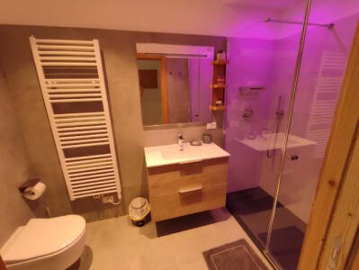 Bagno con doccia emozionale in casa Heidi